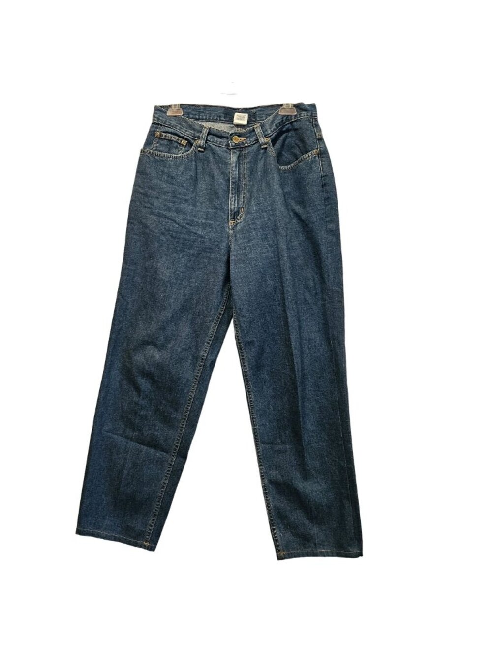 L.L. Bean Blue Jeans Womens 12 straight leg High Rise medium wash Mom all cotton